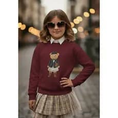 Moletom Infantil Menina Sem Capuz Urso Paty Girl casaco flanelado sem capuz Outono/Inverno 02 ao 14 Envio Imediato