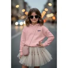 Moletom Infantil Menina Com capuz Flanelado Laço Estampa Bow Pulôver Tendencia Outono/Inverno  02 ao 14 Envio Imediato