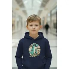 Moletom Infantil Menino Com Capuz  Canguru Dinossauro Skate Desenho Tendencia Outono Inverno Envio Imediato