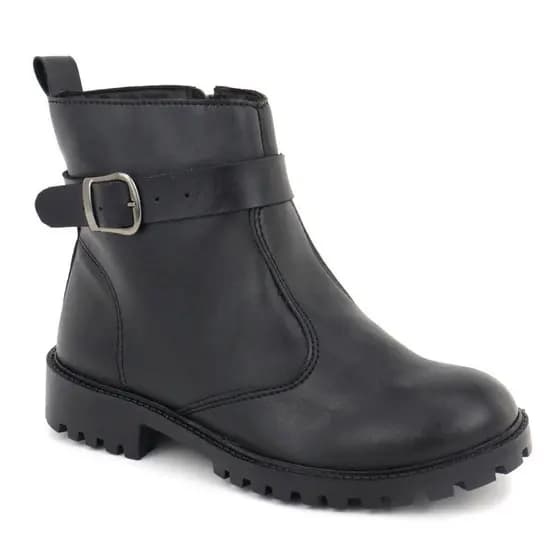 Bota Coturno Feminino Cano Curto Sola Tratorada Fivela