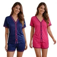 KIT 2 Pijamas Americanos Amamentação Baby Doll Blogueirinha JTB