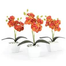 Mini Buquê de Orquídea 20cm Flores e Plantas Artificiais Jardinagem Decorativa - CR6309