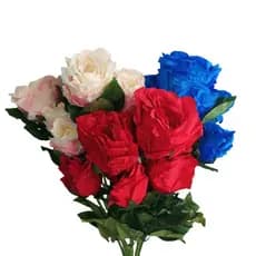 Buquê de Rosas Grandes com 7 Flores 55cm Grande Jardinagem Decorativa Flores Artificiais - R61505