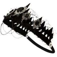 Coroa C/ Véu Rainha Halloween Enfeite Tiara Artigo de Festa Fantasia - R83524