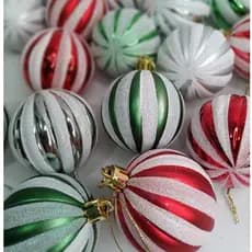 KIT C/6 Bolas de Natal 6CM Enfeite Natalino Artigo de Festa Decoração- CN6542