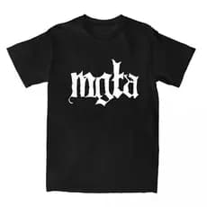 Mgla Preto Metal T Camisa Masculina Verão Moda Camisetas Crewneck Harajuku Vintage Unisex Topos