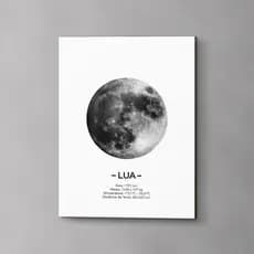 Quadro Decorativo A Lua Preto e Branco Minimalista