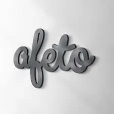 Palavra Decorativa Afeto em MDF Preto 6 mm Aplique de Parede Recorte Madeira Lettering Decoração