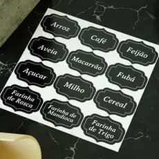 Rótulos Para Mantimentos Marrocos Personalizado 12 Adesivos 8x5,8 cm Etiqueta Organizadora Cozinha