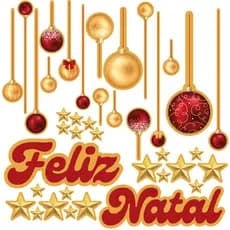 Adesivo de Vitrine Bolinhas e Estrelas de Natal Feliz Natal Comércio Loja Estrela Natalino Decoração