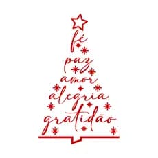 Adesivo De Vitrine Árvore De Natal Fé Paz Amor Alegria Gratidão Natalino Ideal Para Vitrene de Lojas