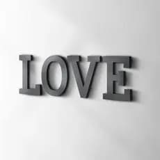 Palavra Decorativa LOVE Em MDF Preto 6 mm Aplique de Parede Recorte Madeira Lettering Decoração