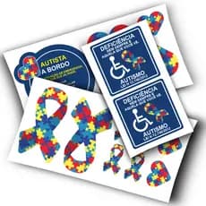 Kit 15 Adesivos Autismo Laço Coração PCD Inclusão Diversidades Carro Notebook TEA Autista A Bordo