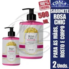 Kit 2 Sabonete Líquido Coala Rosa Chic 500ml Aroma Perfumado Higiene das Mãos