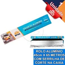 Papel Alumínio Wyda 45x65m com Serrilha de Corte