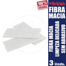 Kit 3 Fibra Macia Branca Sem Riscos Limpeza Vidros, Cristais, Inox, Formicas -  British