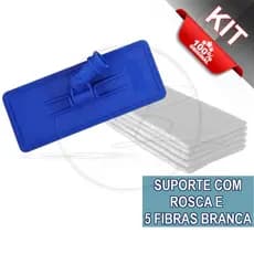 Suporte LT Com Garra e Rosca Bralimpia + 5 Fibras Branca