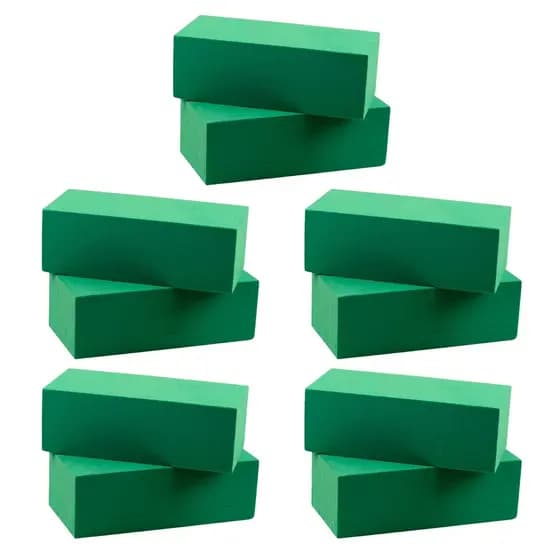 Kit 10 Espuma Fenólica Floral Tijolinho 20x9x6 – Absorve até 1,5L | Arranjos Flores Naturais