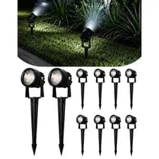 Kit Luminária Espeto Jardim Luz Led 5w Prova D'água IP65 Externo Iluminação Focal Branco Frio 6500K Iluminação de Planta