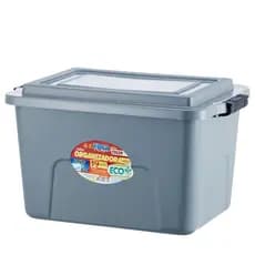 Kit 2 Caixa Organizadora 30 Litros Grande C/Tampa e Trava Cesto para Brinquedos e Multiuso