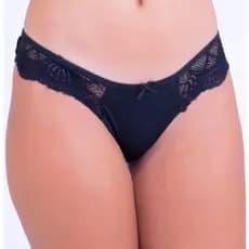 Calcinhas Tanga de Microfibra Confortável Com Renda Feminina Dia a Dia