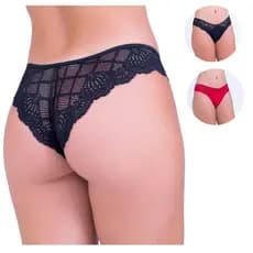 Kit 2 Calcinhas Com Renda Microfibra Sensual Luxo Feminina Não Marca Bumbum