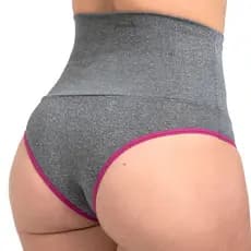Calcinha Fitness Modeladora Cos Alto Duplo Segura Barriga Modeladora Leve