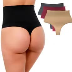 KIT 3 Calcinhas Segura Barriga Fio Duplo Calcinha Cos Alto Duplo Modeladora