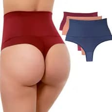 KIT 3 Calcinhas Fio Duplo Calcinha Cos Alto Duplo Segura Barriga Cinta Modeladora