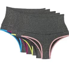 Kit 5 Calcinhas Modeladoras Seca Barriga Cós Alto Duplo Conforto Basica Pós Parto