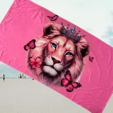 Toalha de Banho Leão Rosa Toalha de Banho Colorida Toalha de Banho Praia Toalha Academia