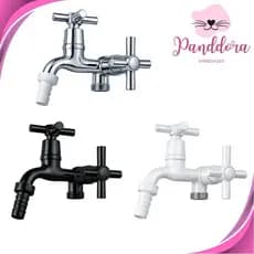 Torneira Máquina/Tanque Lavanderia C31 Abs Branco Preto e Cromado