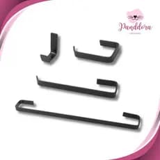 KiT Acessórios Para Banheiro Kit Quadrado Preto Fosco 4 Peças Luxo