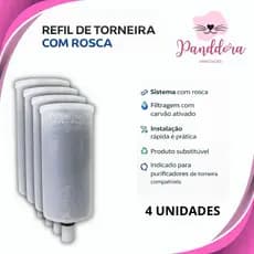 Refil de Carvão Ativado Rosca para Purificador de Torneira Reposição 1/2/3/4 Unidades