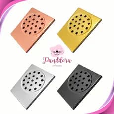 Ralo Para Box Escoamento Pratic Ralo Para Banheiro 14cmx10cm Preto Dourado Cromado ou Rose
