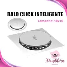 Ralo Click 10x10 Cromado Sistema Abre e Fecha Anti Odor Alta Vedação Banheiro