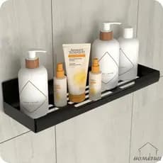 Porta Shampoo Com Adesivo Suporte Banheiro Preto ELG