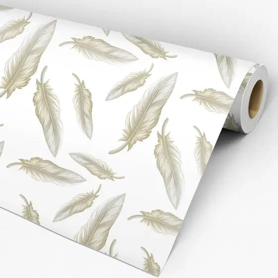 Adesivo De Parede Flores Bege - Papel De Parede Para Sala Folhagem - Papel De Parede Auto Adesivo Flores Bege 0,72m²
