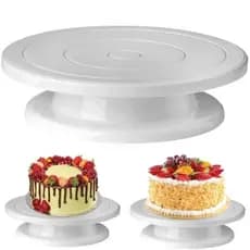 Base Giratória Bailarina Plástico Plataforma Giratória 28CMx7CM   Bolo Confeitar Torta Fácil