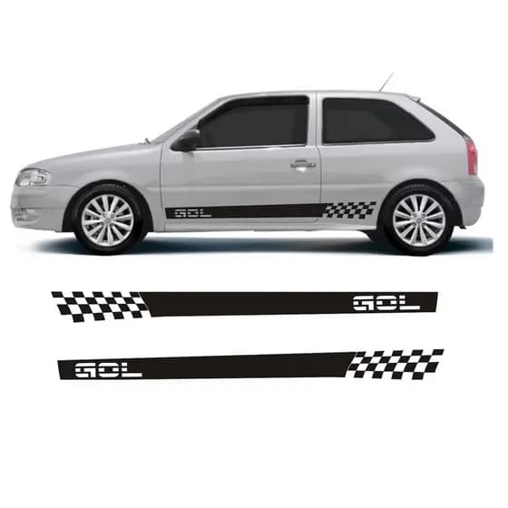 Adesivo Para Gol G3 G4 Bolinha 2 Portas Wg1 Faixa Lateral Fita Colante