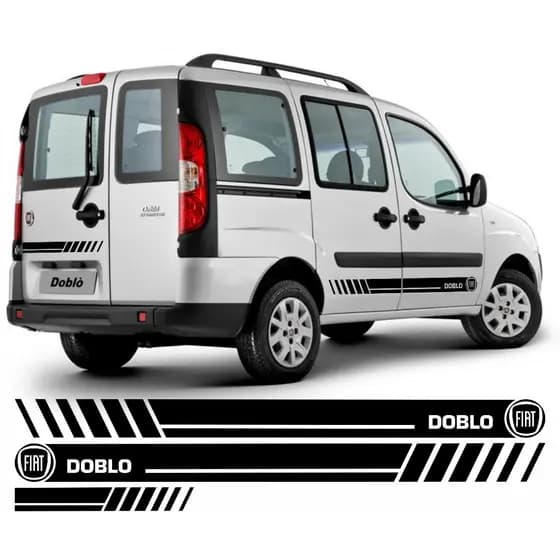 Kit 3 Adesivos Fiat Doblo Sport Faixa Lateral Acessório
