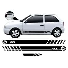 Kit 3 Adesivos Gol Bola G2 Faixa Lateral 2 Ou 4 Portas Sport Tuning Acessórios Carro Personalizado VW66