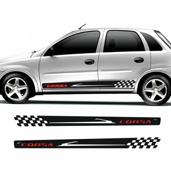 Adesivo Corsa Faixa Lateral Para Novo Corsa Serve Para Os Modelos Joy Max Premium Hatch Ou Sedan