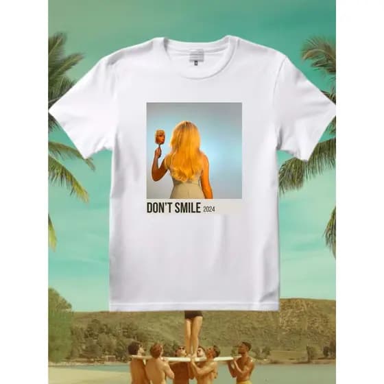 Camiseta branca 100% poliéster  sabrina carpenter  single "Manchild" | short n' sweet deluxe