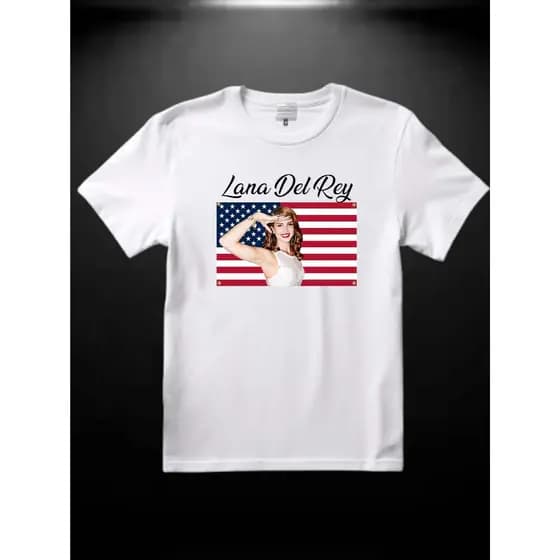 Camiseta branca 100% algodão Lana Del Rey Young And Beautiful