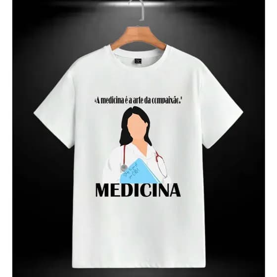 Camiseta 100% algodão graduação medica | medico medicina | estudante de medicina Clínica Médica, Pediatria, Cardiologia.