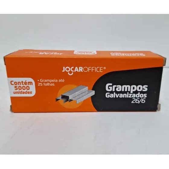 Grampos Galvanizados 26/6 Jocaroffice – 5000 Unidades