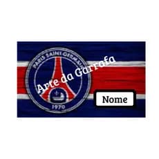 Garrafa PSG Paris Saint-Germain Personalizada com Nome 600ml Alumínio Squeeze Futebol Presente