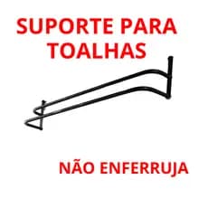 Porta Toalha Suporte Toalheiro Banheiro Duplo 100CM Aluminio Não enferruja - Bitenfer Varais