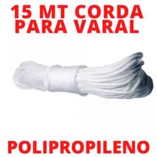 Corda Varal Teto Parede 15 Mt Polipropileno Resistente 3 Mm